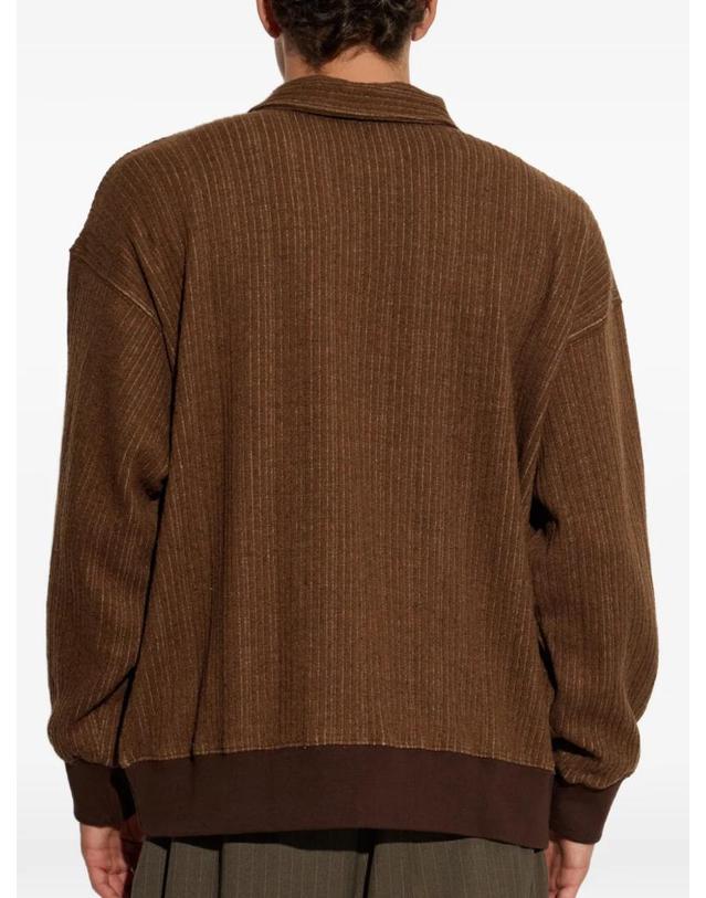 송포더뮤트 [해외직구] 26 FW 송 포 더 뮤트 ribbed knit zip up polo shirt 262MJP0280 TP459366291 착용컷