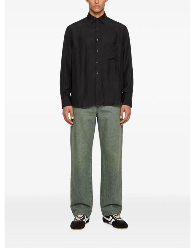 송포더뮤트 [해외직구] 26 FW 송 포 더 뮤트 체스트 포켓 셔츠 262MSH058CUPDBLK TP459139294 착용컷