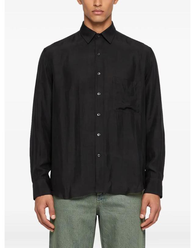 송포더뮤트 [해외직구] 26 FW 송 포 더 뮤트 체스트 포켓 셔츠 262MSH058CUPDBLK TP459139294 착용컷