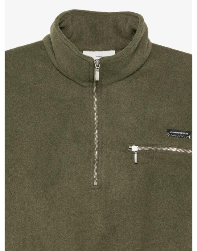 송포더뮤트 [해외직구] 26 FW 송 포 더 뮤트 half zip chest pocket sweater 262WJP034CSWOGRN TP459401102 착용컷