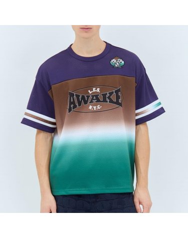 [해외직구] 26 FW 어웨이크NY 로고 그래디언트 메쉬 저지 반팔 티셔츠 AWK FW24 TP006 BROWN MULTI