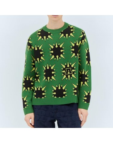 [해외직구] 26 FW 어웨이크NY Spike 스파이크 그래기 모티프 스웨터 그린 AWK FW24 KN003 GREEN MULTI