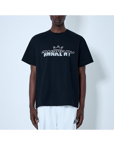 [해외직구] 26 FW 어웨이크 NY 로고 프린트 반팔 코튼 티셔츠 블랙 AWK SP26 TS009