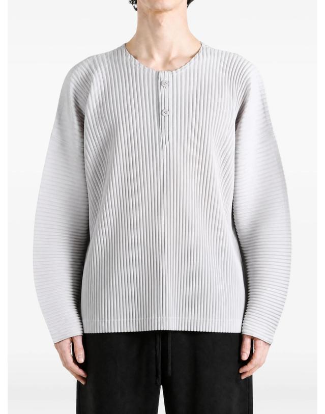 옴므플리세 이세이미야케 [해외직구] 옴므 플리세 이세이 미야케 plisse effect henley T shirt 12296546418952 TP725716267 착용컷