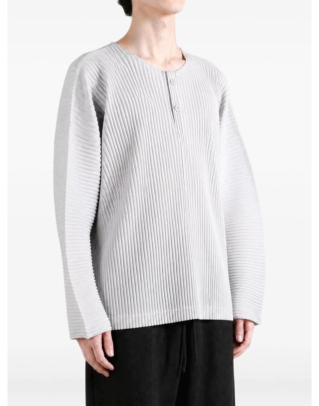 옴므플리세 이세이미야케 [해외직구] 옴므 플리세 이세이 미야케 plisse effect henley T shirt 12296546418952 TP725716267 착용컷