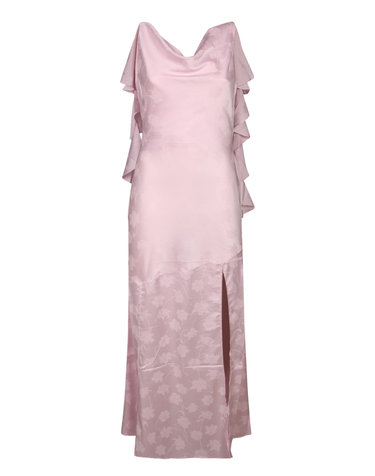 [해외직구] 26SS 로테이트 맥시 length  Waterfall 넥라인  플로럴 자카드 패턴  Side slit  러플 on shoulders  1156791809BCR19081809 TP576334948