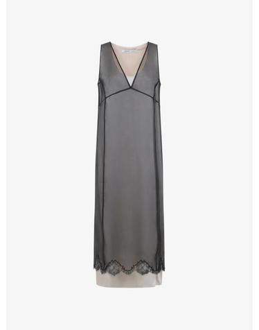[해외직구] 26 FW 까르뱅 lace trimmed silk midi dress 6262K21320 TP459843680