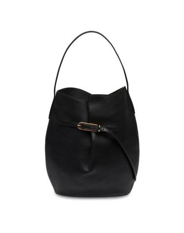 [해외직구] 26 FW 리프너 L belted bucket 블랙 레더 라지 벨트 버킷 숄더백