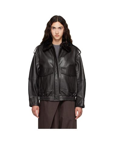 [해외직구] 26 FW Loulou de Saison 브라운 루소 가죽 보머 재킷 262473F064003