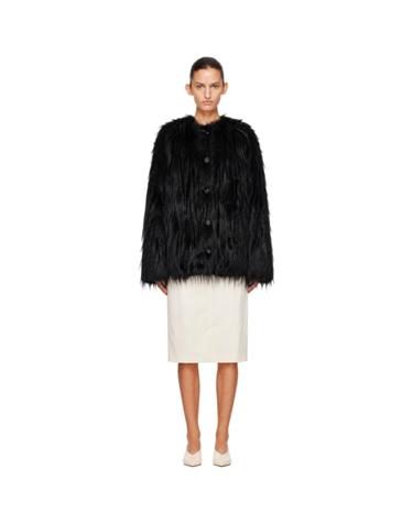 [해외직구] 26 FW Loulou de Saison 블랙 로우 퍼 코트 262473F059001