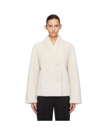 [해외직구] 26 FW Loulou de Saison 오프 화이트 리버서블 캐서린 가죽 재킷 262473F064002