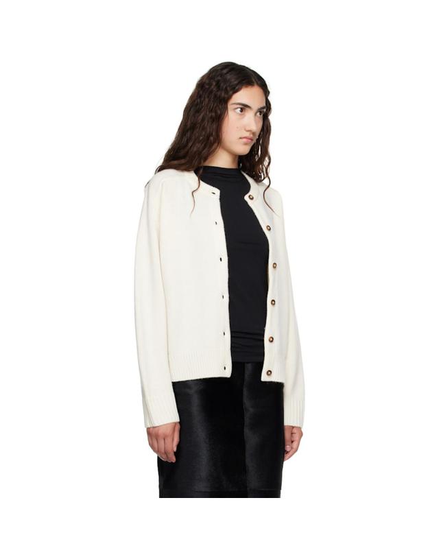 루루 드 시종 [해외직구] 26 FW Loulou de Saison 오프 화이트 아이더 LDS 울 캐시미어 가디건 262473F095013 착용컷