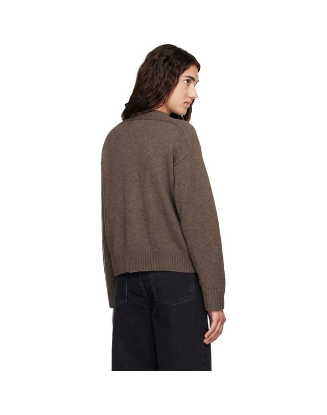 루루 드 시종 [해외직구] 26 FW Loulou de Saison 브라운 아이더 LDS 울 캐시미어 가디건 262473F095004 착용컷