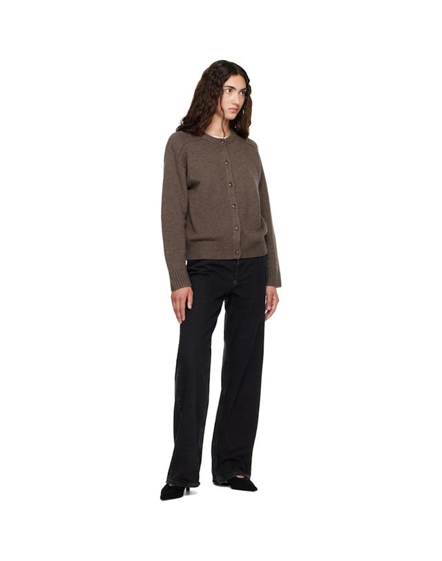 루루 드 시종 [해외직구] 26 FW Loulou de Saison 브라운 아이더 LDS 울 캐시미어 가디건 262473F095004 착용컷