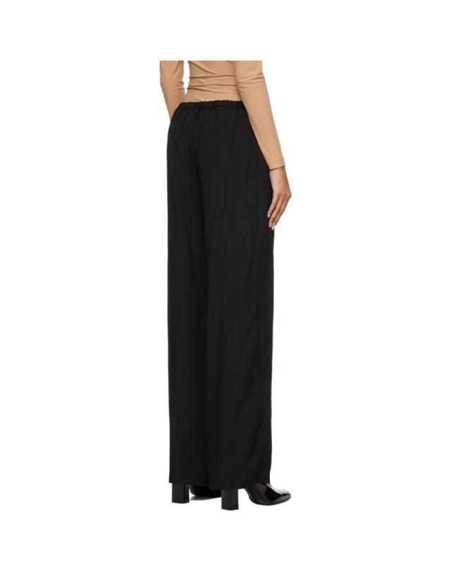 루루 드 시종 [해외직구] 26 FW Loulou de Saison 블랙 엘론 스트레이트 핏 드로우스트링 슬랙스 262473F087005 착용컷