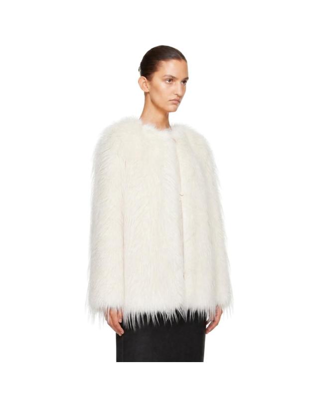 루루 드 시종 [해외직구] 26 FW Loulou de Saison 화이트 로우 퍼 코트 262473F059000 착용컷