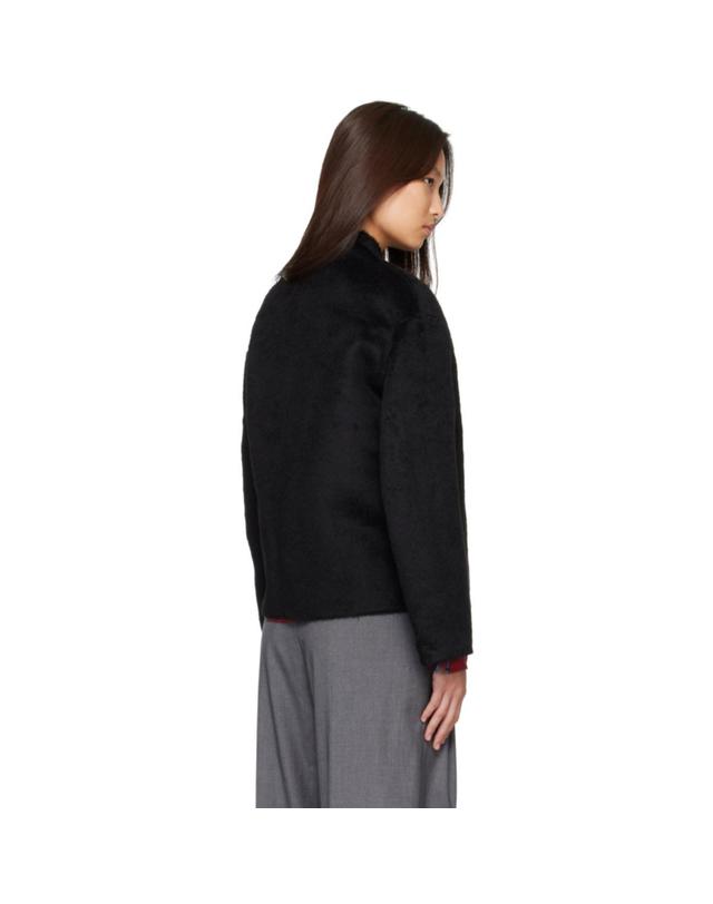 루루 드 시종 [해외직구] 26 FW Loulou de Saison 블랙 웨스 더블 브레스트 알파카 재킷 262473F063000 착용컷