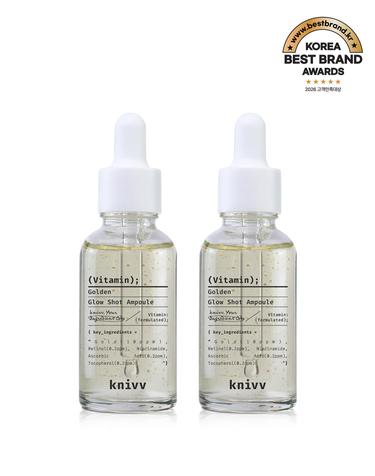 [무료배송][듀오세트][톤업/속광채] 크니브 비타민 24k골든 글로우 샷 미백 앰플 30ml+30ml
