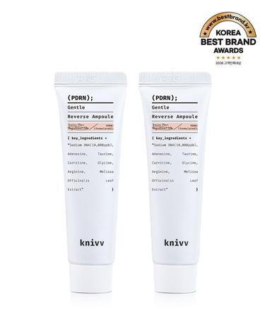 [하나만사도무료배송][듀오1+1][화잘먹/물광] 크니브 PDRN 젠틀 리버스 수분 앰플 30ml+30ml