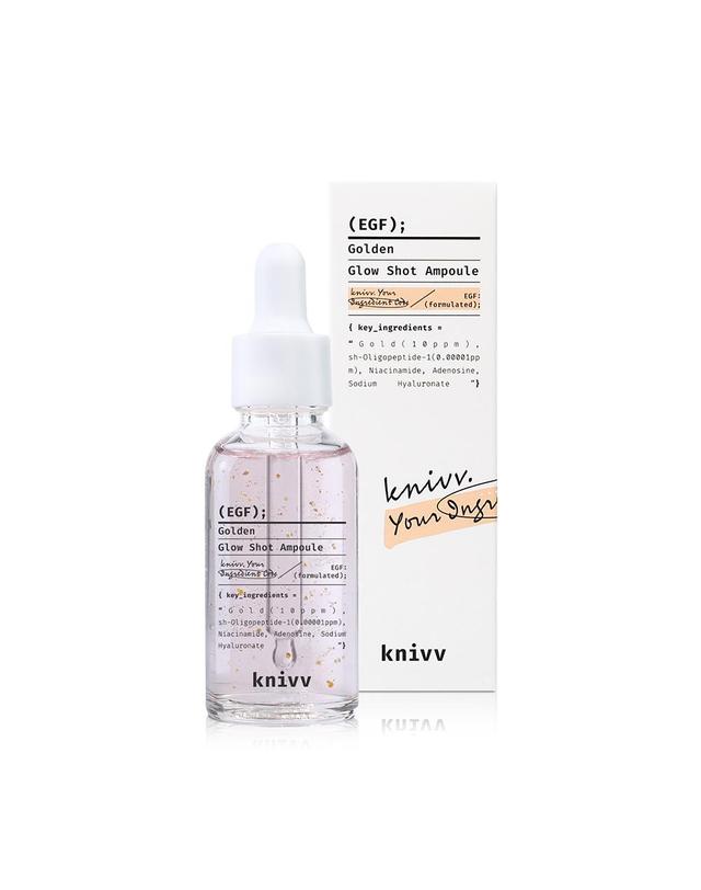 크니브 [듀오세트] 크니브 재생 EGF 24k골든 글로우 샷 주름 탄력 앰플 30ml+30ml 착용컷