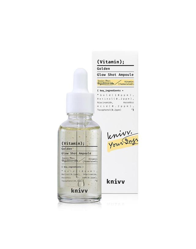크니브 [듀오세트][톤업/속광채] 크니브 비타민 24k골든 글로우 샷 미백 앰플 30ml+30ml 착용컷
