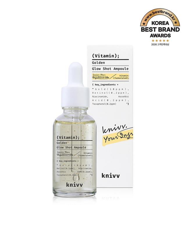 크니브 [듀오세트][톤업/속광채] 크니브 비타민 24k골든 글로우 샷 미백 앰플 30ml+30ml 착용컷