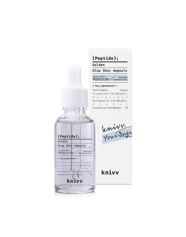 크니브 [듀오세트][주름개선/미백] 크니브 펩타이드 24k골든 글로우 샷 앰플 30ml+30ml 착용컷