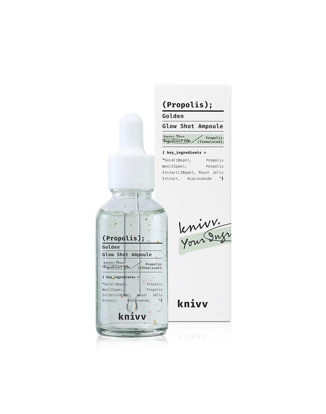 크니브 [미백/광채] 크니브 프로폴리스 24k골든 글로우 샷 생기 보습 수분 앰플 30ml 착용컷