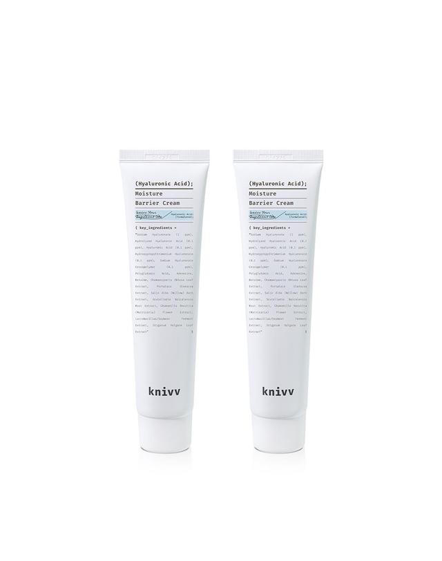 크니브 [듀오세트][수분광]크니브 히알루론산 모이스처 배리어 수분 크림 100ml+100ml 착용컷