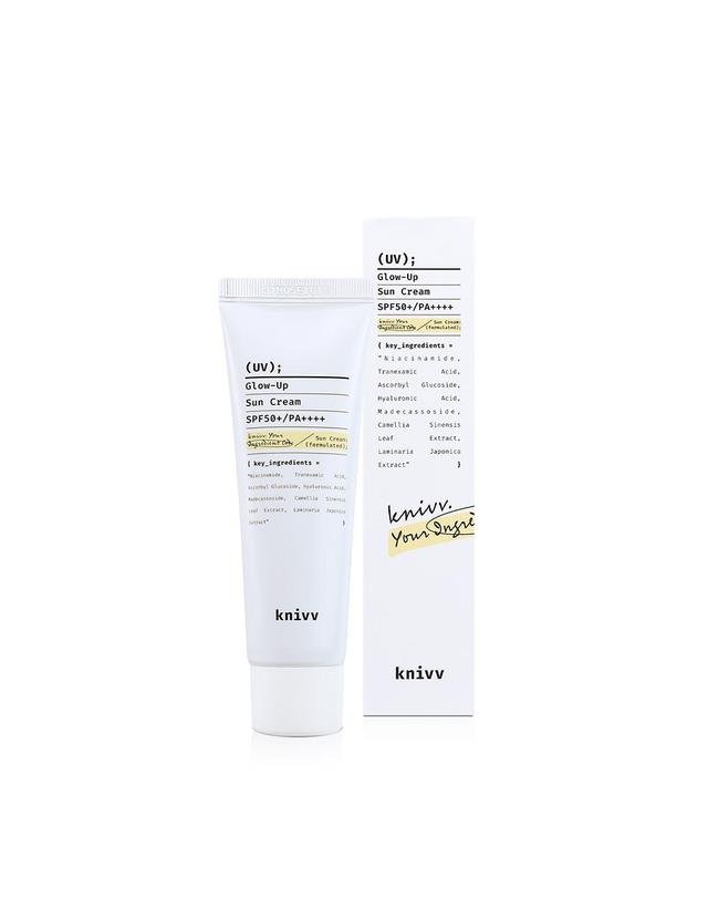 크니브 [톤업/광채] 크니브 UV 글로우 업 수분 선크림 50ml (SPF50+/PA++++) 착용컷