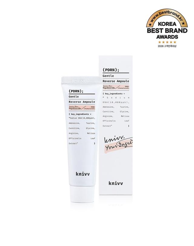크니브 [듀오1+1][화잘먹/물광] 크니브 PDRN 젠틀 리버스 수분 앰플 30ml+30ml 착용컷
