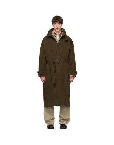[해외직구] 26 FW 블루마블 카키 퍼넬 트렌치 코트 262950M176000