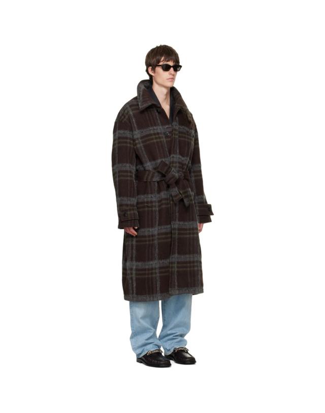블루마블 [해외직구] 26 FW 블루마블 브라운 랩 칼라 오버 코트 262950M176001 착용컷
