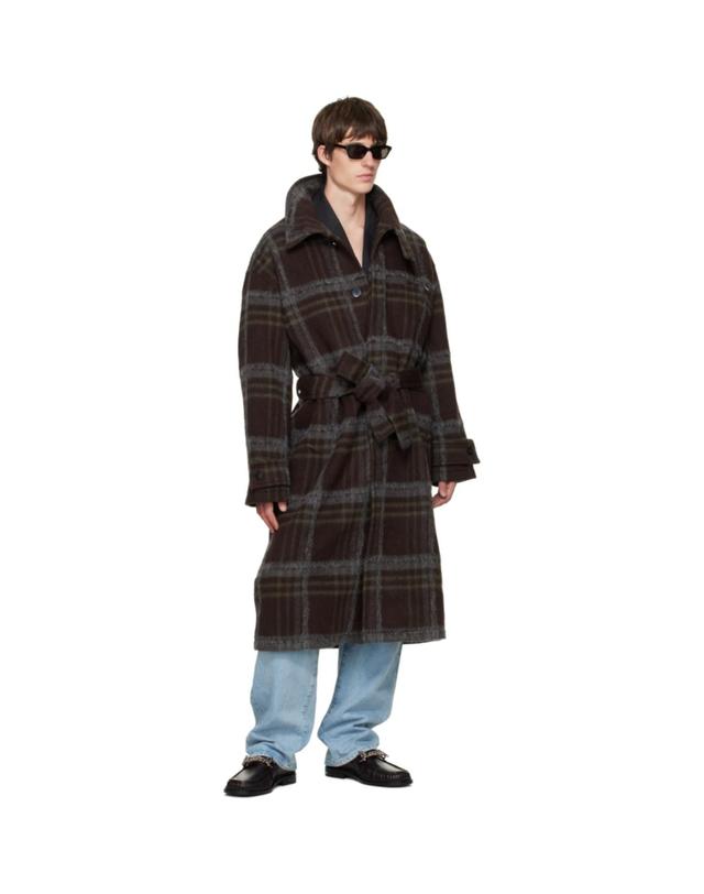 블루마블 [해외직구] 26 FW 블루마블 브라운 랩 칼라 오버 코트 262950M176001 착용컷