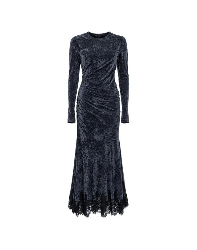 알베르타페레티 [해외직구] 26 FW 알베르타페레티 crushed velvet lace trim dress A04316645 TP459410957 착용컷