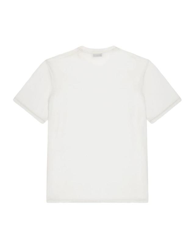 라니우스 [해외직구] 25SS 라네우스 화이트 코튼 블렌드 크루 넥 T 셔츠 S5LAMATH049001 TP572989708 착용컷