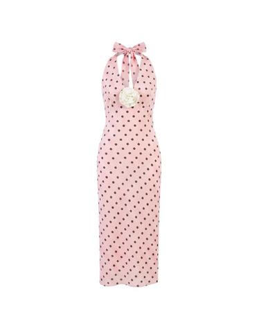 [해외직구] 26 FW SLEEPER 자르댕 폴카 도트 홀터넥 미디 드레스 JRDR02P027R TP457228121