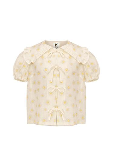 [해외직구] 26 FW SLEEPER 퍼프 리넨 라운지 블라우스 PFSR01F028R TP455441072