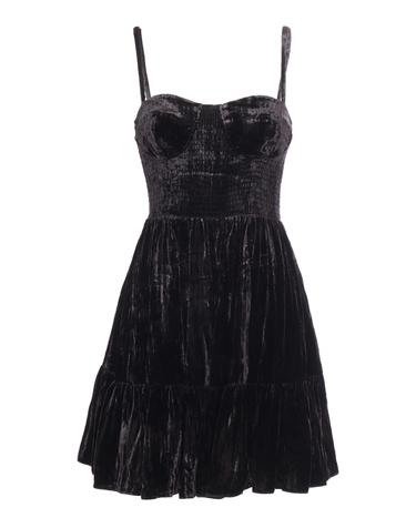 [해외직구] 24FW 마이클코어스 벨벳 뷔스티에 SMOCK 드레스 MF482J39PA001BLACK TP575441009