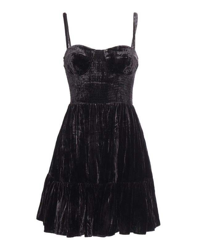 마이클 코어스 [해외직구] 24FW 마이클코어스 벨벳 뷔스티에 SMOCK 드레스 MF482J39PA001BLACK TP575441009 착용컷