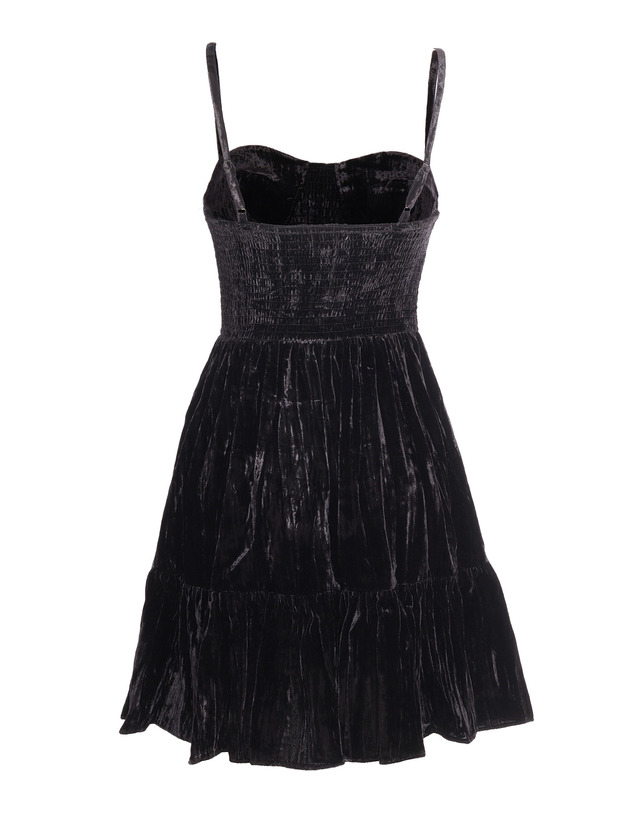 마이클 코어스 [해외직구] 24FW 마이클코어스 벨벳 뷔스티에 SMOCK 드레스 MF482J39PA001BLACK TP575441009 착용컷