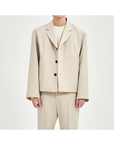 [컴젠] 남성 3버튼 테일러 카라 싱글자켓 L BEIGE