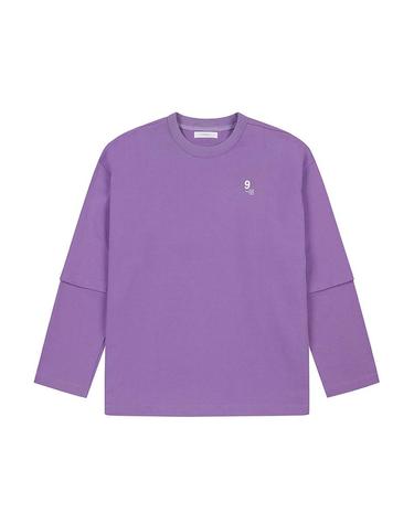 [컴젠] 남성 밑단 스트링 레이어드 긴팔 티셔츠 L VIOLET