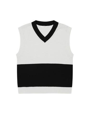 [컴젠] 남성 배색 베스트 BLACK