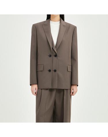 [컴젠] 여성 비대칭 레이어드 쟈켓 BROWN
