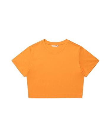 [컴젠] 여성 크롭트 반팔 티셔츠 ORANGE