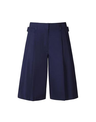 [컴젠] 여성 투턱 와이드 하프팬츠 NAVY