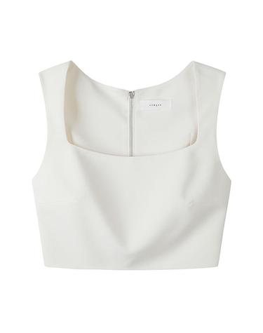 [컴젠] 여성 스퀘어 넥 크롭 탑 IVORY