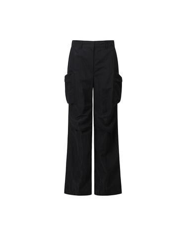 [컴젠] 여성 포켓 부츠컷 카고 팬츠 BLACK