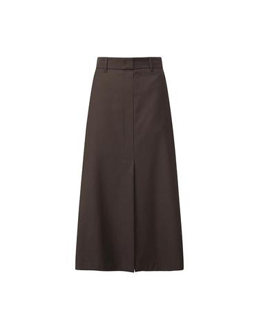 [컴젠] 여성 슬릿 디테일 A라인 스커트 BROWN